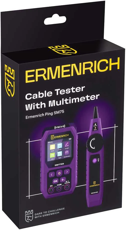 Ermenrich Ping SM75 kabelių testeris su multimetru