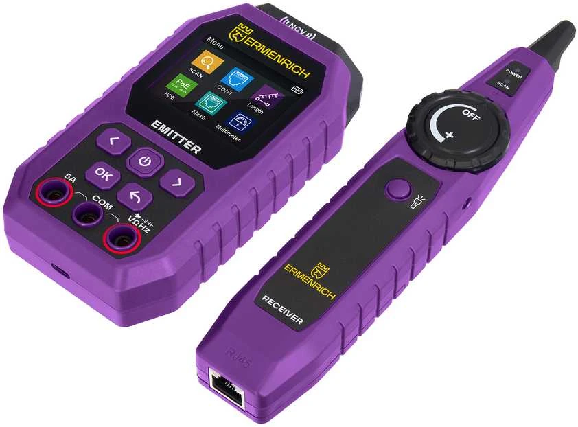 Ermenrich Ping SM75 kabelių testeris su multimetru