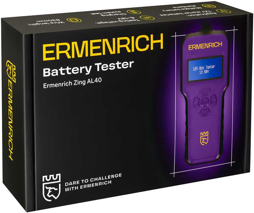 Ermenrich Zing AL40 akumuliatoriaus testeris
