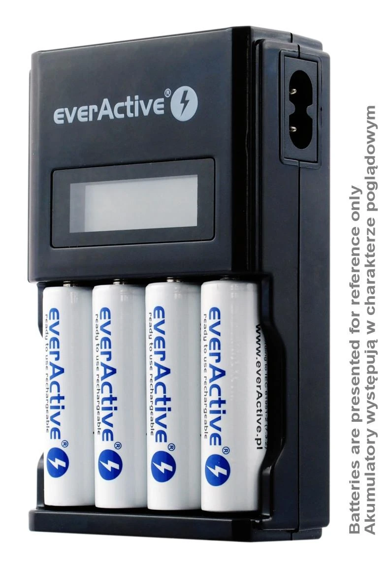 everActive automatinis AA/AAA elementų įkroviklis su LCD ekranu NC-450 Juodas