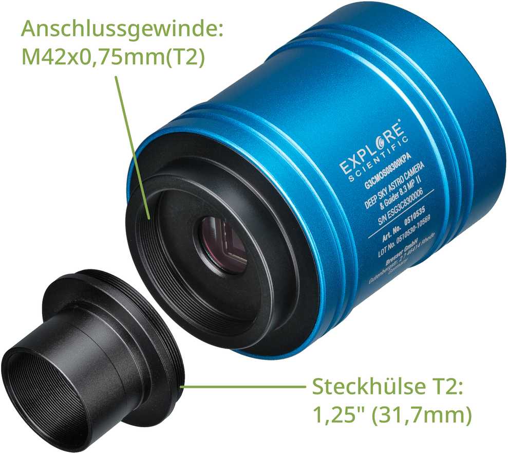 EXPLORE SCIENTIFIC 4K DEEP SKY teleskopo kamera & Guider 8,3 MP II