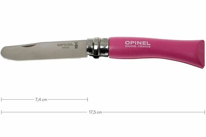 Vaikiškas peilis My first Opinel Nr.7 rožine rankena