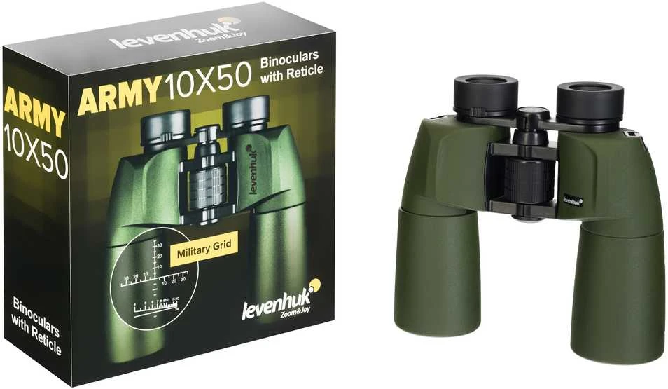 Levenhuk Army 10x50 žiūronai su tinkleliu
