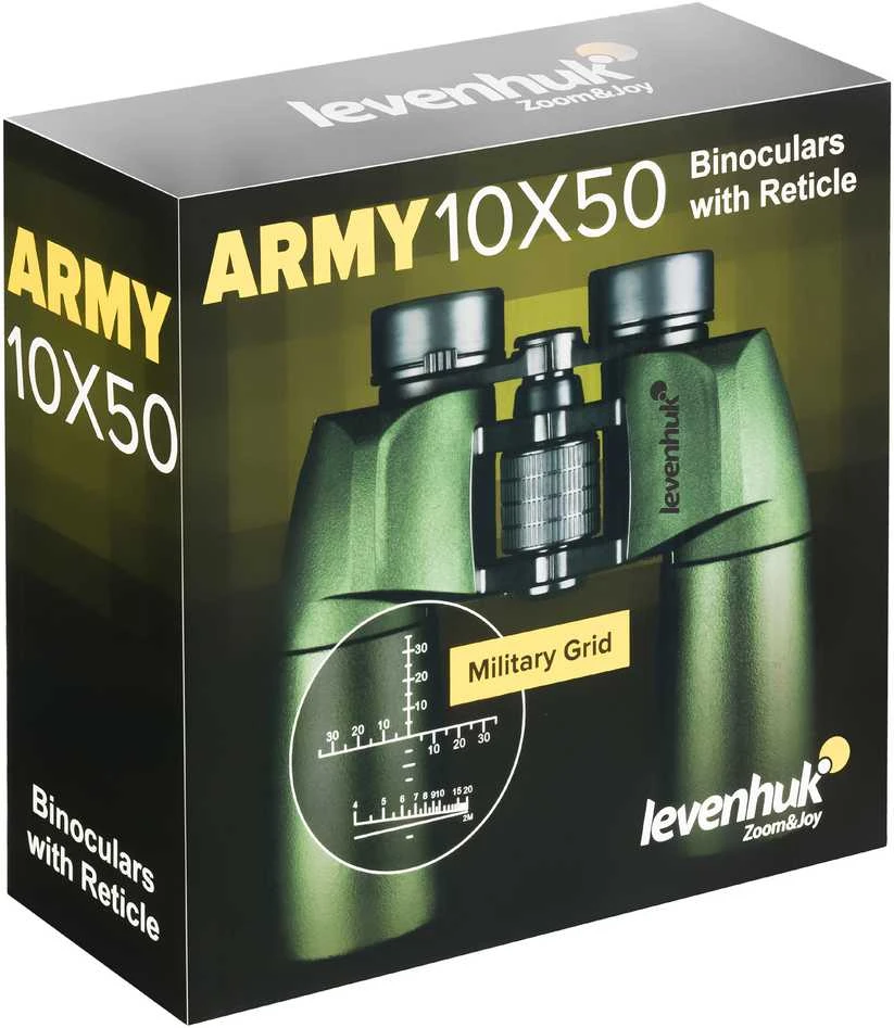 Levenhuk Army 10x50 žiūronai su tinkleliu