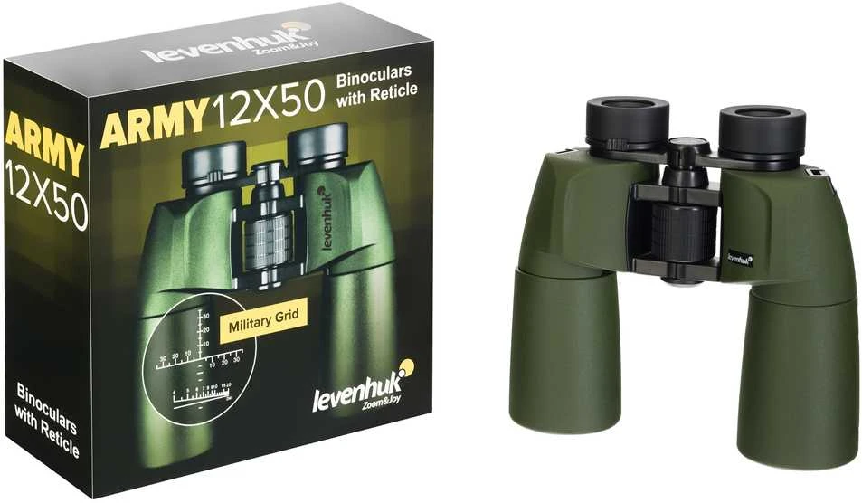 Levenhuk Army 12x50 žiūronai su tinkleliu