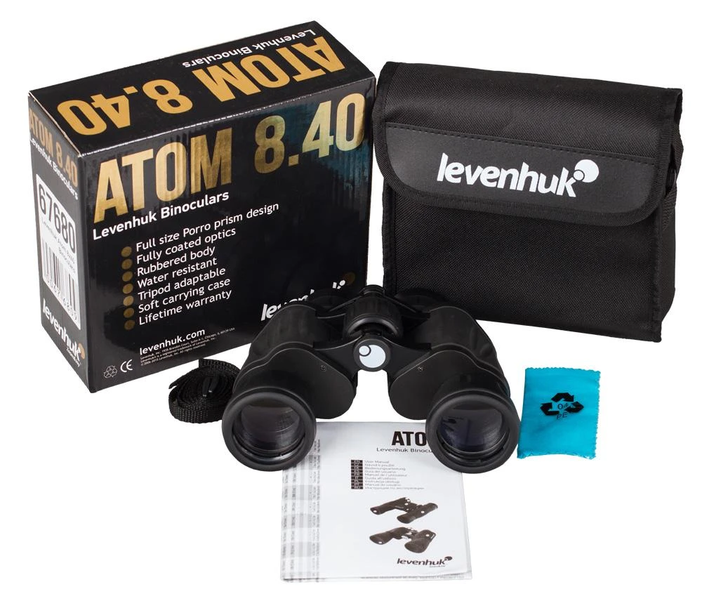 Levenhuk Atom 8x40 kompaktiški ir neperšlampami Žiūronai