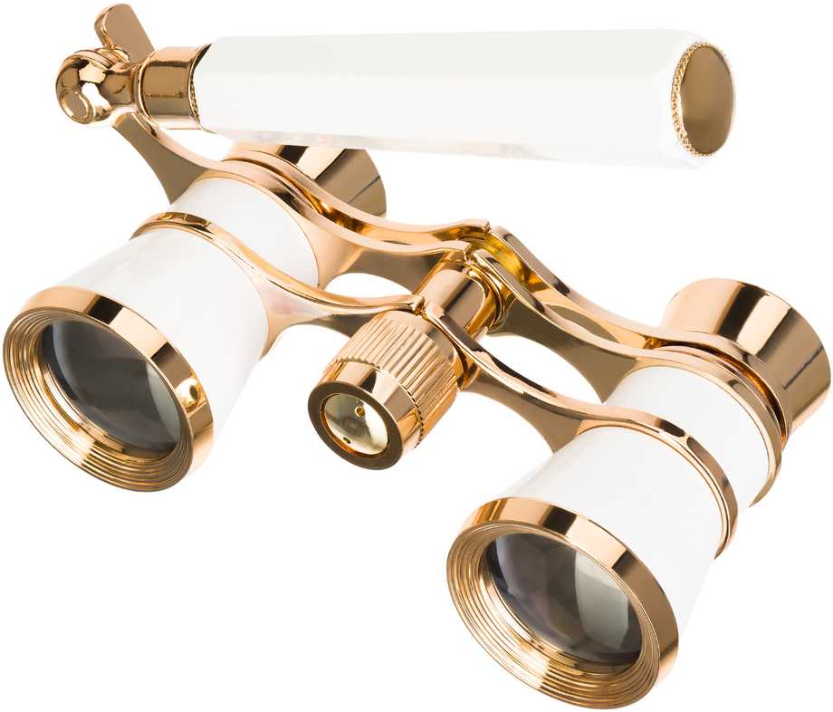 Levenhuk Broadway 325E Lorgnette operos žiūronai balta-auksinė