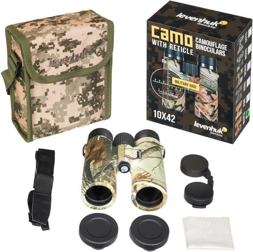 Levenhuk Camo Dots 10x42 žiūronai su tinkleliu