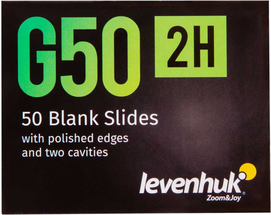 Levenhuk G50 2H Double Cavity Blank Slides, 50 vnt