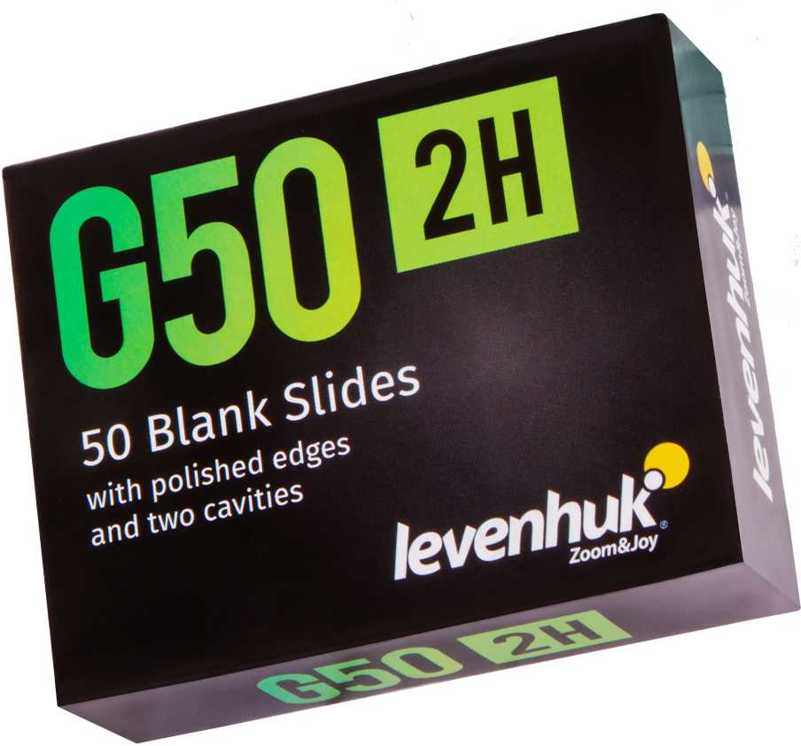 Levenhuk G50 2H Double Cavity Blank Slides, 50 vnt