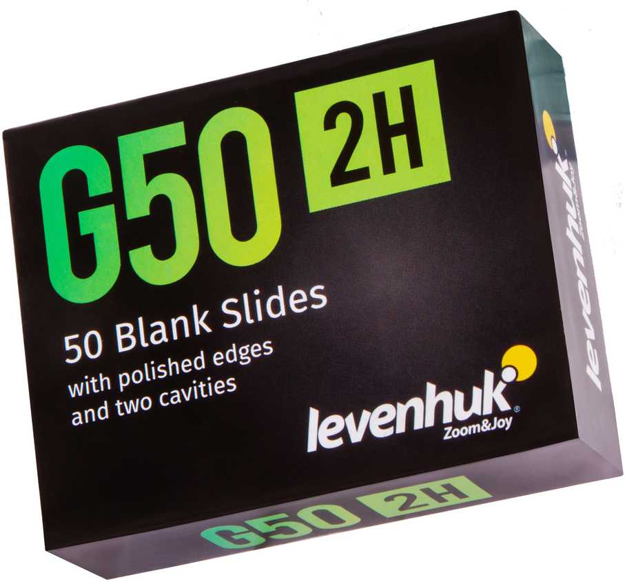 Levenhuk G50 2H Double Cavity Blank Slides, 50 vnt