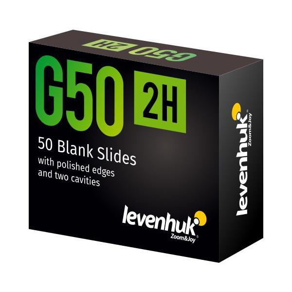 Levenhuk G50 2H Double Cavity Blank Slides, 50 vnt
