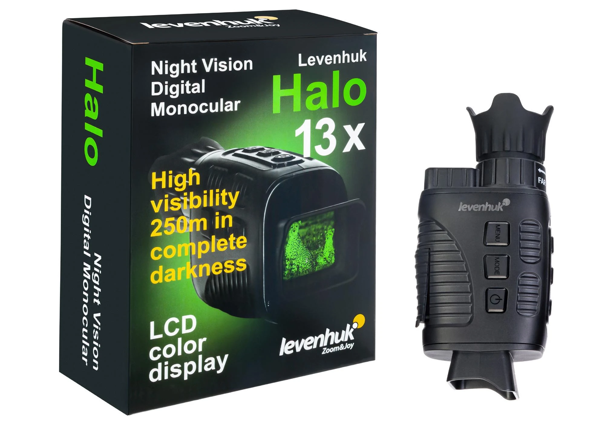 Žiūronai Naktinio matymo skaitmeninis monoklis Levenhuk Halo 13x