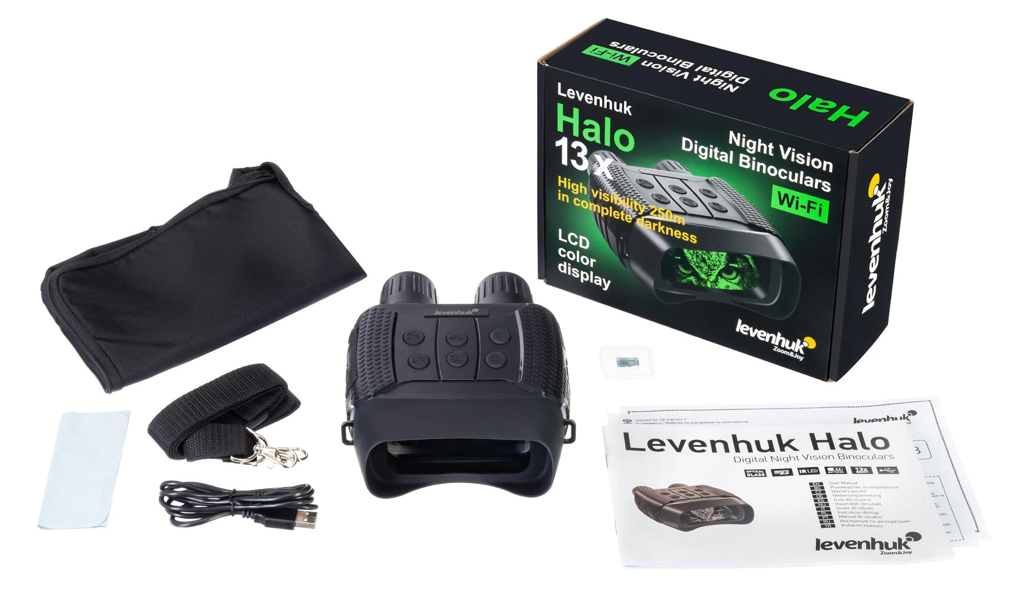 Žiūronai Levenhuk Halo 13x Wi-Fi Naktinio matymo skaitmeniniai žiūron