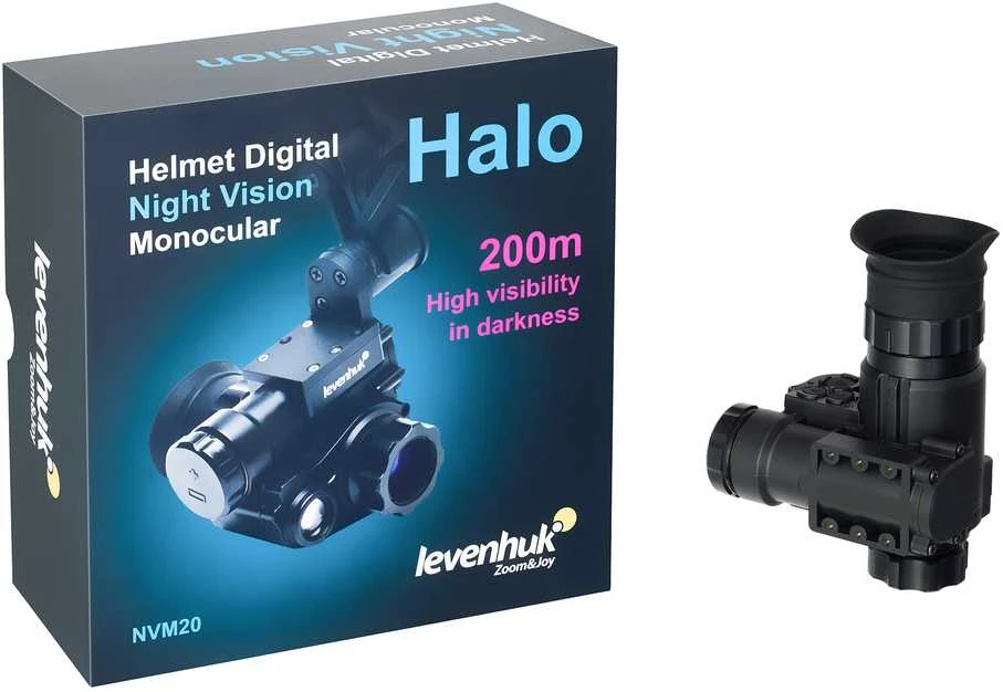 Levenhuk Halo NVM20 skaitmeninis naktinio matymo monokuliaras su šalmo laikikliu