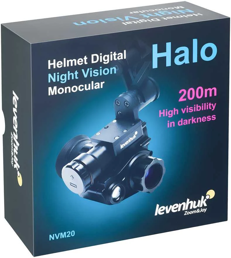 Levenhuk Halo NVM20 skaitmeninis naktinio matymo monokuliaras su šalmo laikikliu