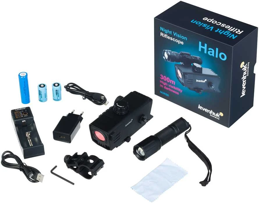 Žiūronai Levenhuk Halo NVR50 skaitmeninis naktinio matymo monokuliaras su taikiklio laikikliu