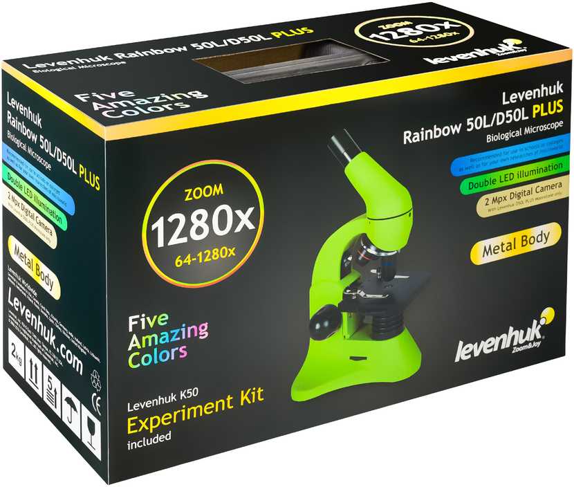 Levenhuk Rainbow D50L PLUS 2.5M Moonstone skaitmeninis mikroskopas