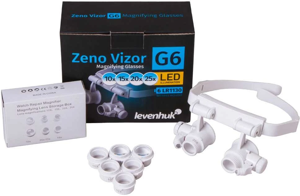 Levenhuk Zeno Vizor G6 Magnifying Glasses 10/15/20/25x