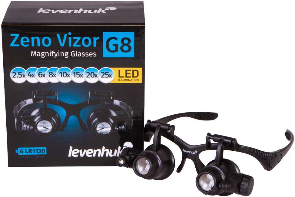 Levenhuk Zeno Vizor G8 Magnifying Glasses 2.5/4/6/8/10/15/20/25x
