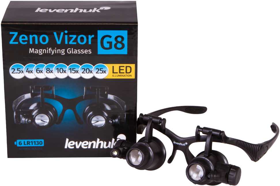 Levenhuk Zeno Vizor G8 Magnifying Glasses 2.5/4/6/8/10/15/20/25x