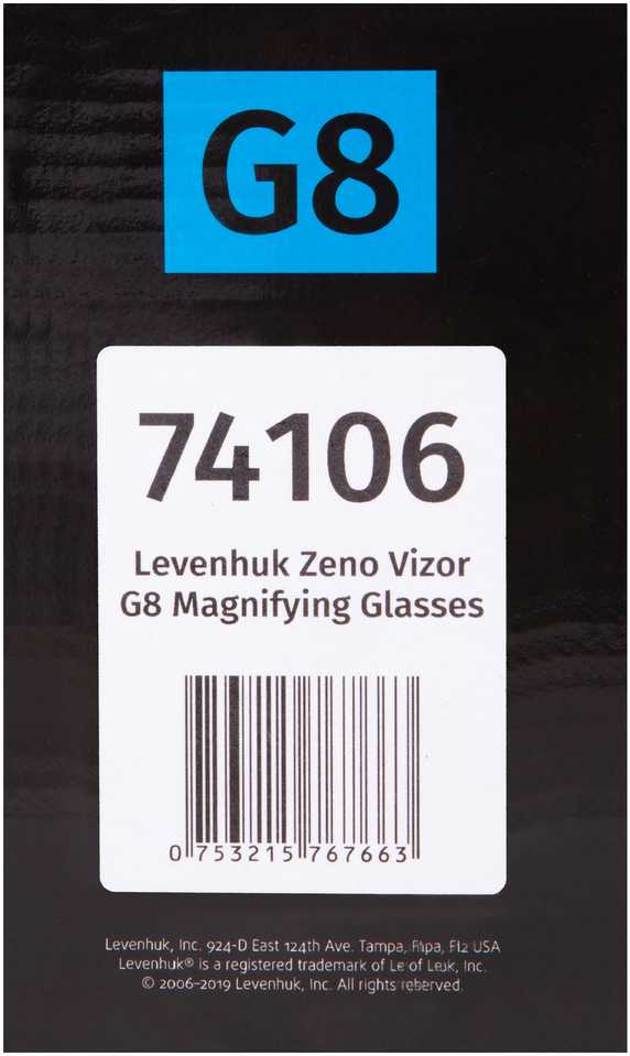 Levenhuk Zeno Vizor G8 Magnifying Glasses 2.5/4/6/8/10/15/20/25x