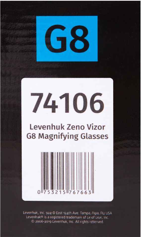 Levenhuk Zeno Vizor G8 Magnifying Glasses 2.5/4/6/8/10/15/20/25x