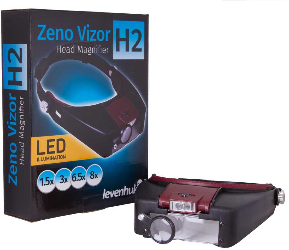 Levenhuk Zeno Vizor H2 galvos lupa 1.5x - 8x