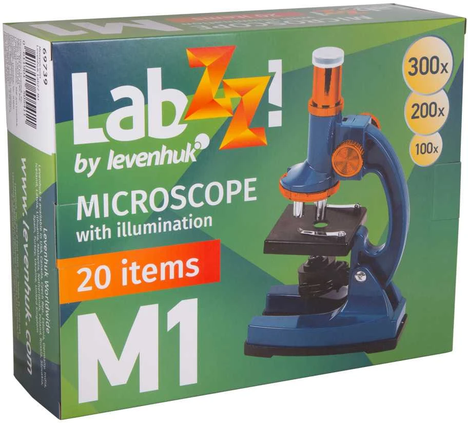 Mikroskopas Levenhuk LabZZ M1 100x-300x su eksperimentiniu rinkiniu