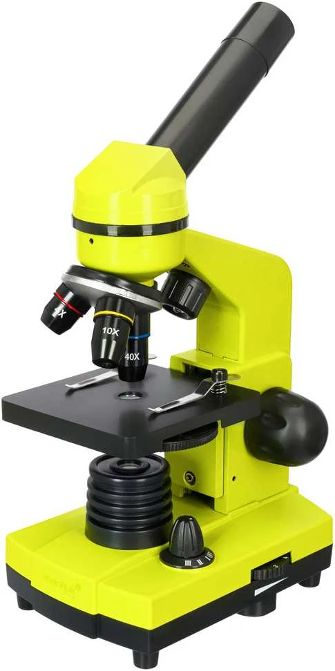 Mikroskopas Levenhuk Rainbow 2L Lime 40x-400x su eksperimento komplektu K50