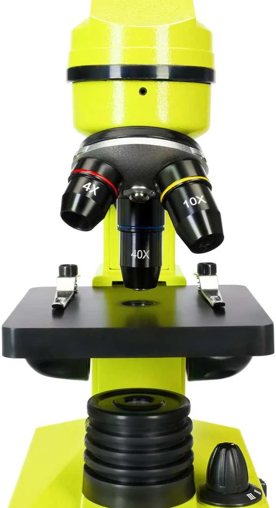 Mikroskopas Levenhuk Rainbow 2L Lime 40x-400x su eksperimento komplektu K50