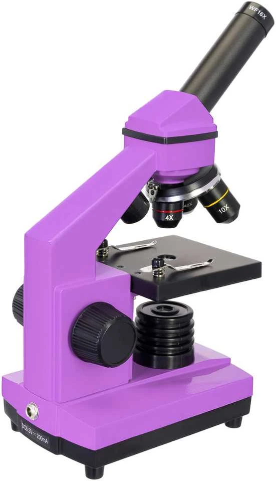 Mikroskopas Levenhuk Rainbow 2L PLUS Amethyst 64x - 640x su eksperimento komplektu K50
