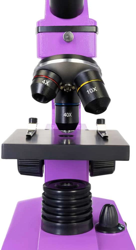 Mikroskopas Levenhuk Rainbow 2L PLUS Amethyst 64x - 640x su eksperimento komplektu K50