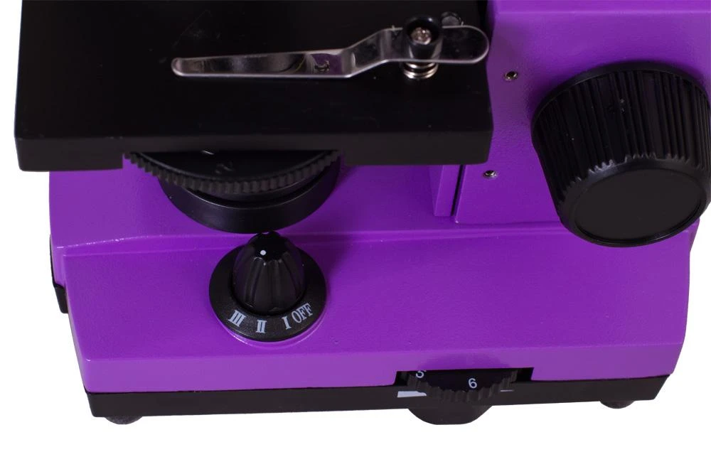 Mikroskopas Levenhuk Rainbow 2L PLUS Amethyst 64x - 640x su eksperimento komplektu K50