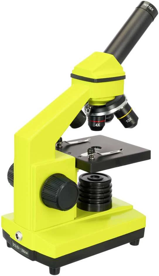Mikroskopas Levenhuk Rainbow 2L PLUS Lime 64x - 640x su eksperimento komplektu K50