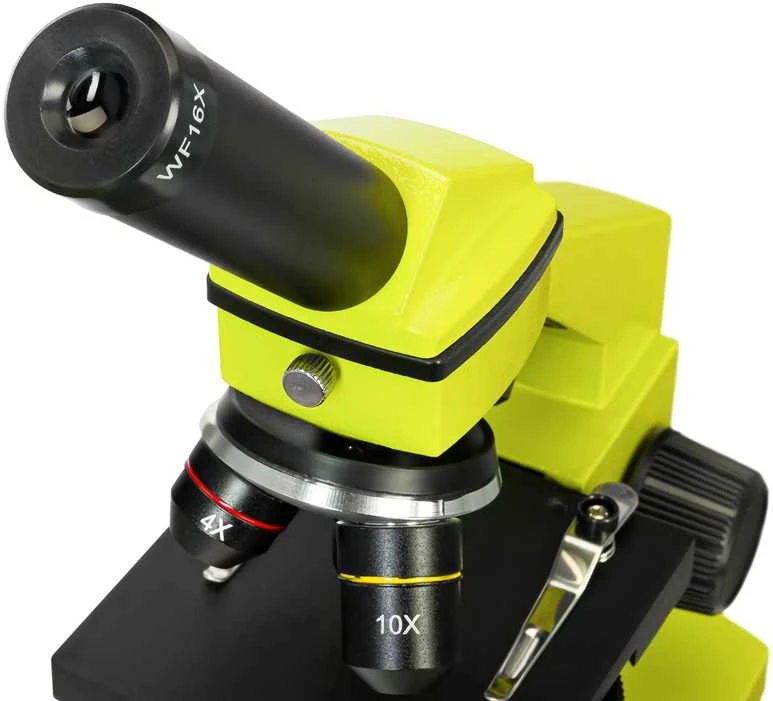 Mikroskopas Levenhuk Rainbow 2L PLUS Lime 64x - 640x su eksperimento komplektu K50