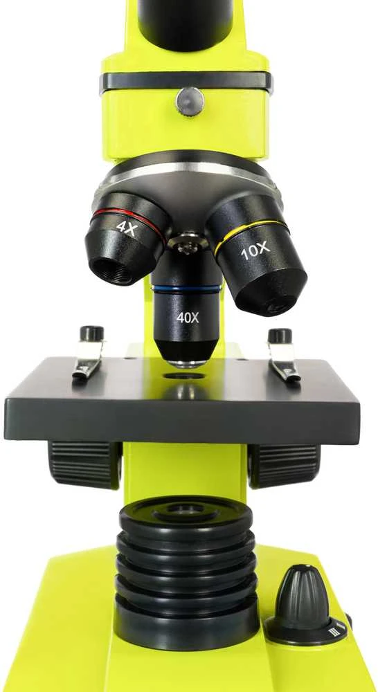 Mikroskopas Levenhuk Rainbow 2L PLUS Lime 64x - 640x su eksperimento komplektu K50