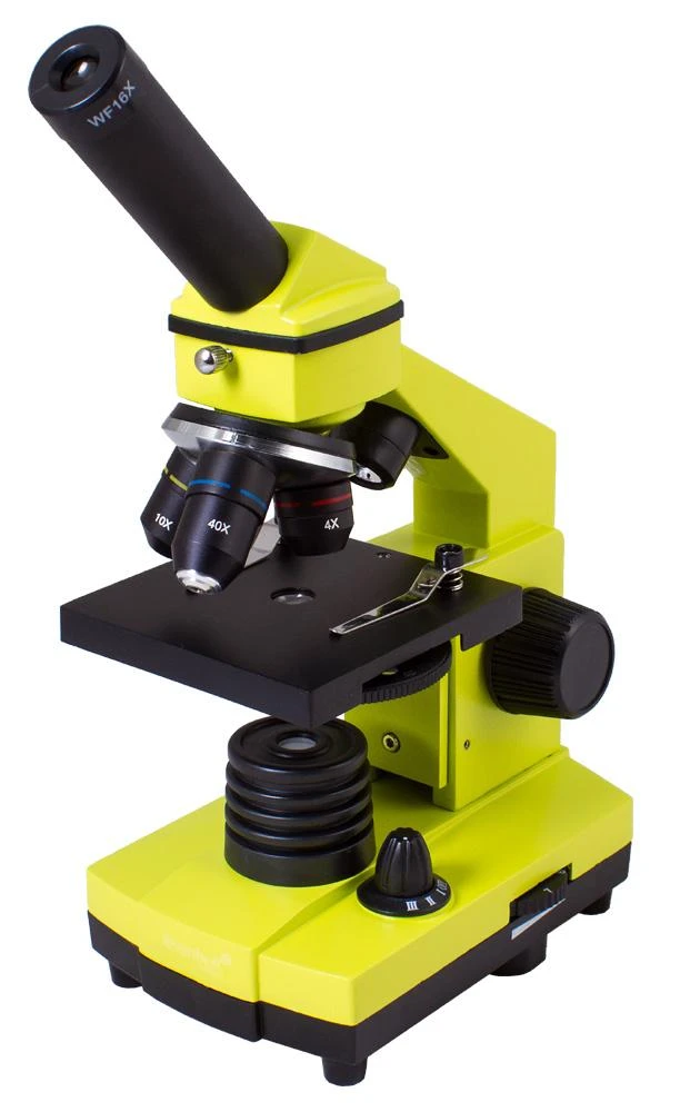 Mikroskopas Levenhuk Rainbow 2L PLUS Lime 64x - 640x su eksperimento komplektu K50