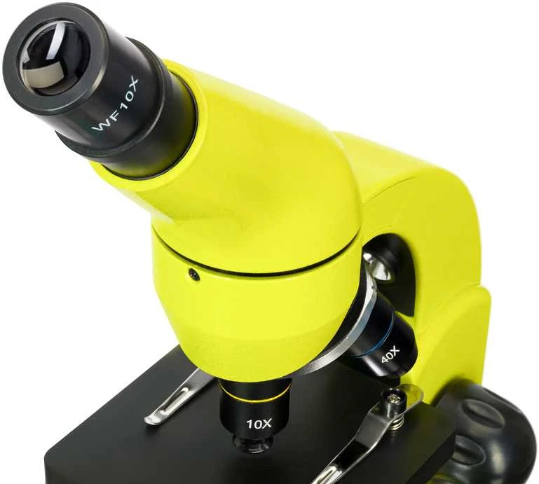 Mikroskopas Levenhuk Rainbow 50L Lime 40x - 800x su eksperimentiniu rinkiniu K50
