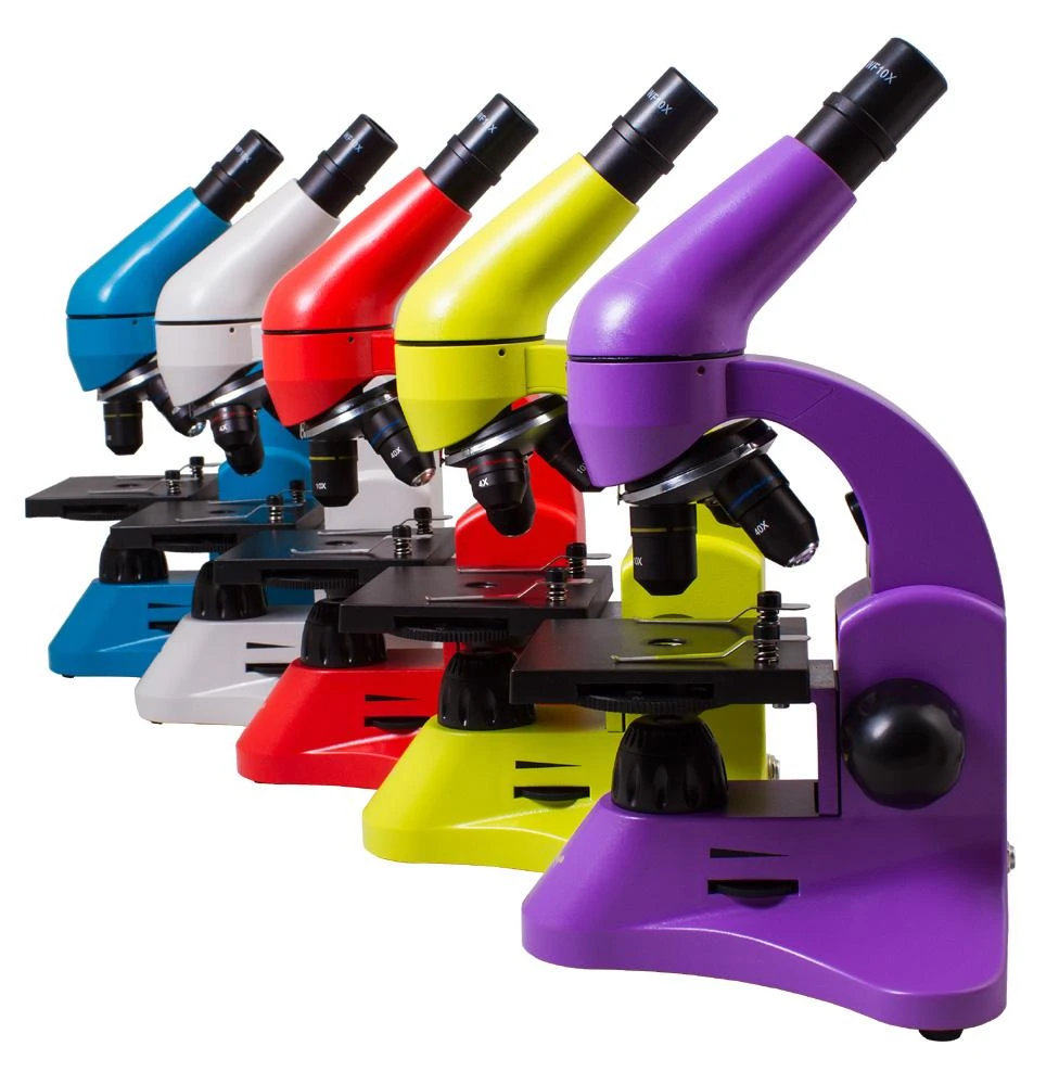 Mikroskopas Levenhuk Rainbow 50L Lime 40x - 800x su eksperimentiniu rinkiniu K50