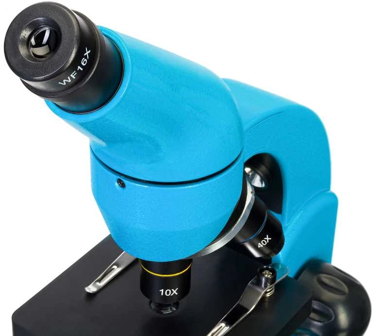 Mikroskopas Levenhuk Rainbow 50L PLUS Azure 64x–1280x su eksperimentiniu rinkiniu K50