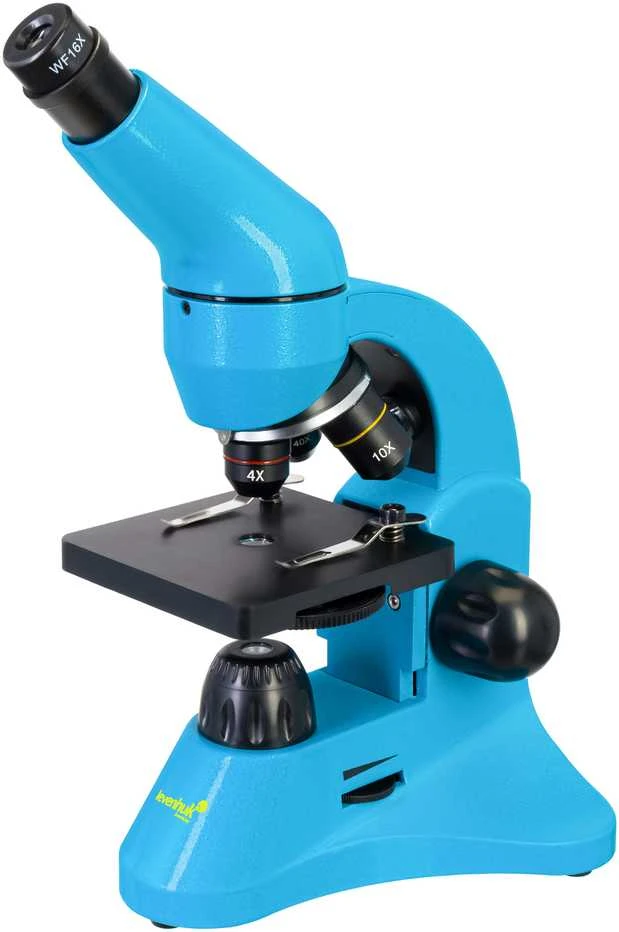 Mikroskopas Levenhuk Rainbow 50L PLUS Azure 64x–1280x su eksperimentiniu rinkiniu K50