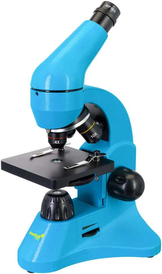 Mikroskopas Levenhuk Rainbow 50L PLUS Azure 64x–1280x su eksperimentiniu rinkiniu K50