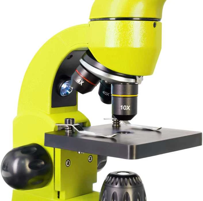 Mikroskopas Levenhuk Rainbow 50L PLUS Lime 64x–1280x su eksperimentiniu rinkiniu K50