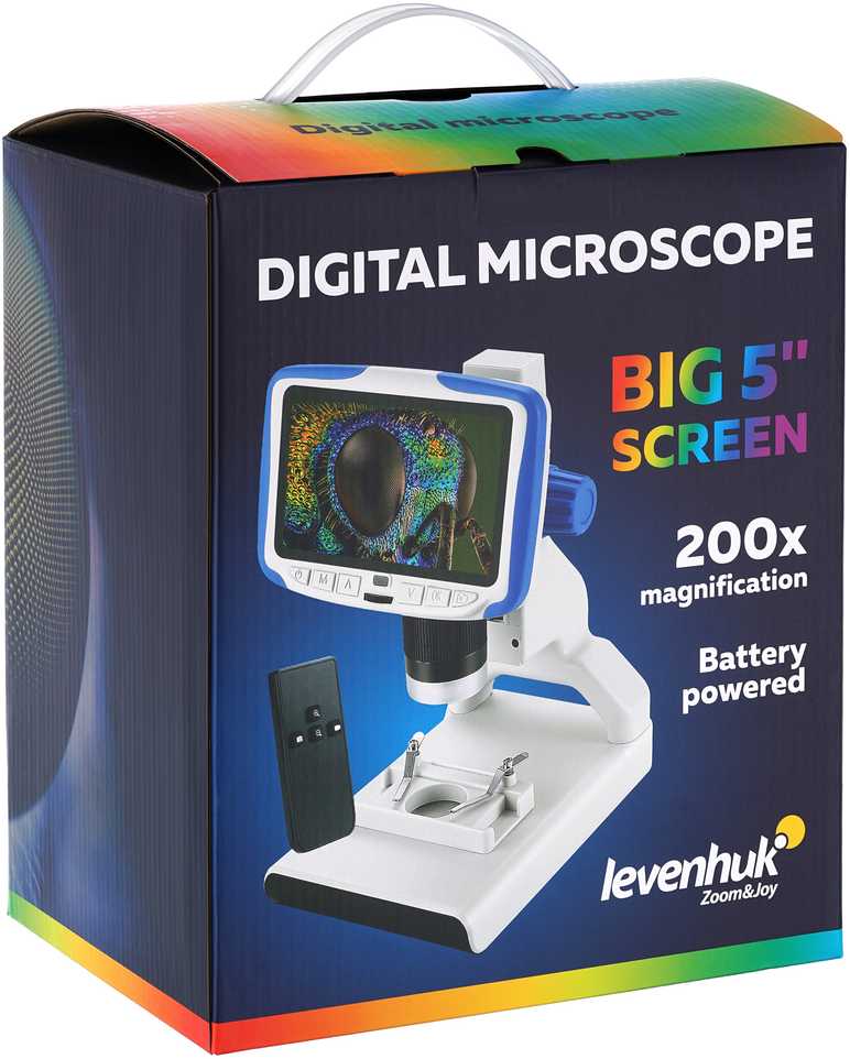 Mikroskopas, Levenhuk Rainbow 7x-200x, DM500 LCD skaitmeninis
