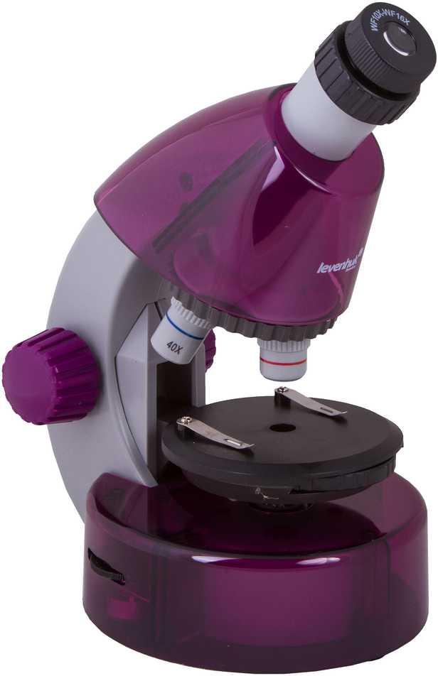 Mikroskopas vaikams, Levenhuk LabZZ M101 Amethyst, 40x-640x, su Eksperimento rinkiniu