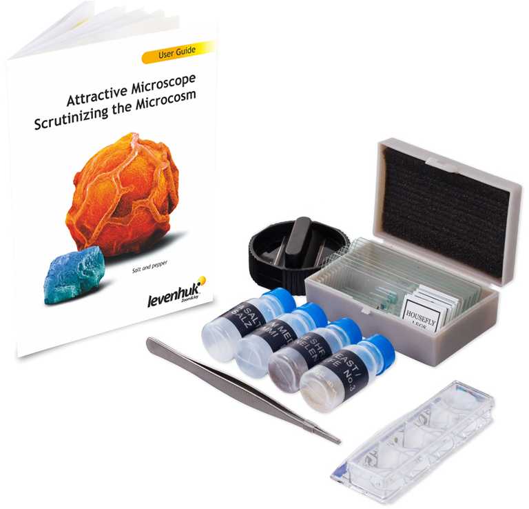 Mikroskopas vaikams, Levenhuk LabZZ M101 Amethyst, 40x-640x, su Eksperimento rinkiniu