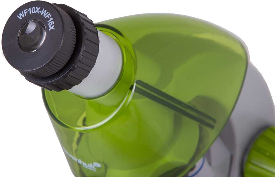 Mikroskopas vaikams, Levenhuk LabZZ M101 Lime, 40x-640x, su eksperimentų rinkiniu