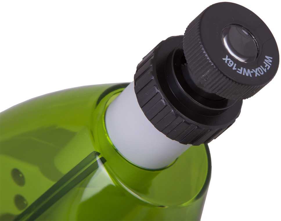 Mikroskopas vaikams, Levenhuk LabZZ M101 Lime, 40x-640x, su eksperimentų rinkiniu