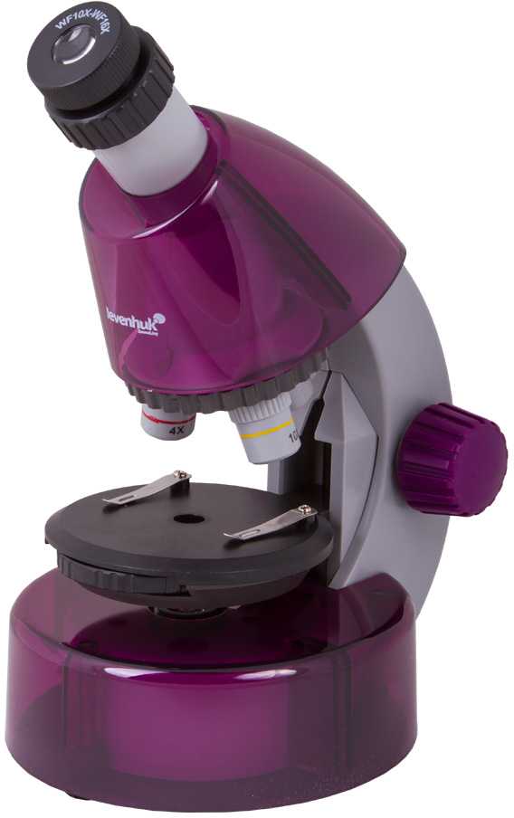 Mikroskopas vaikams, Levenhuk LabZZ M101 Amethyst, 40x-640x, su Eksperimento rinkiniu